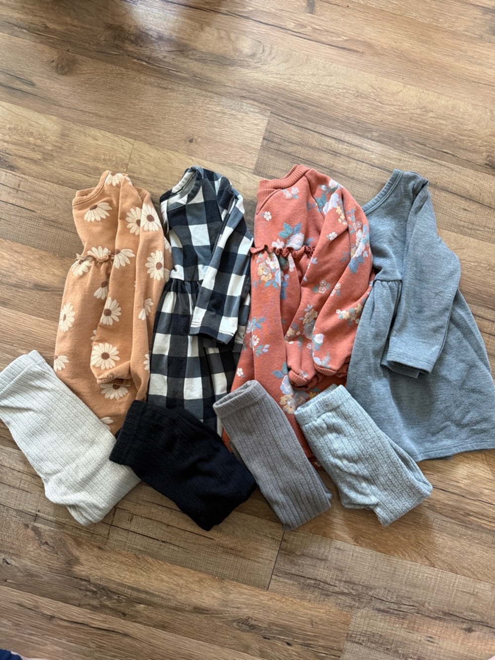 Toddler Dress and Legging Bundle - Floral, Buffalo Check & Solid Styles